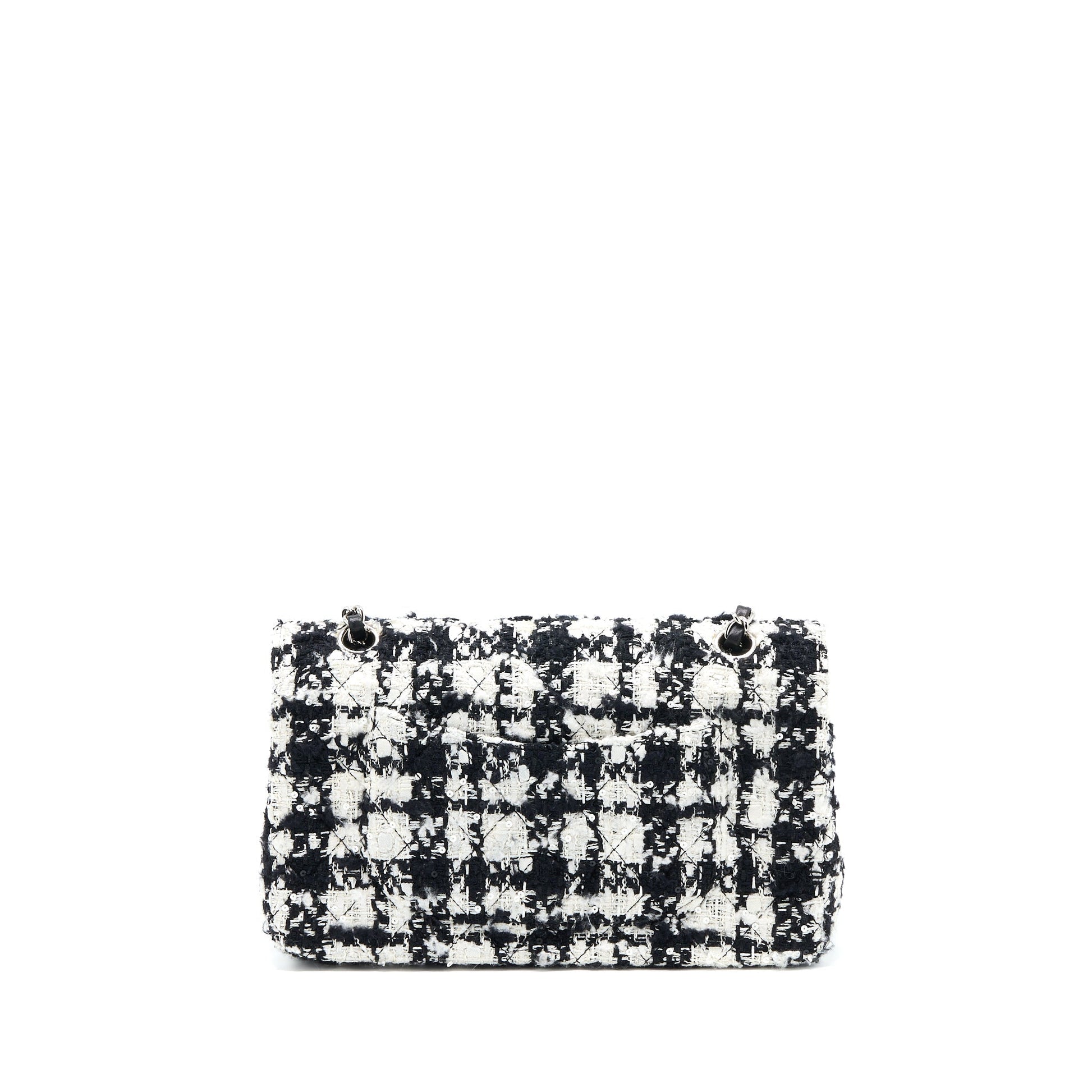 Chanel Classic Double Flap Tweed SHW Multicolour Black White Shoulder Bag