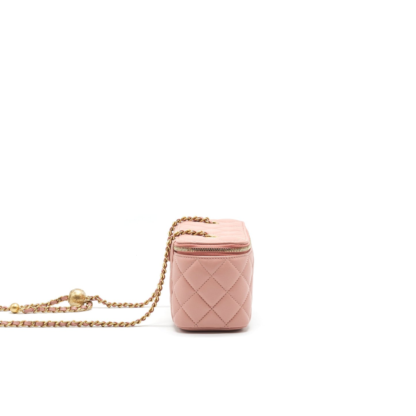 Chanel 21B pearl Crush rectangular Vanity Dark Pink Handbag