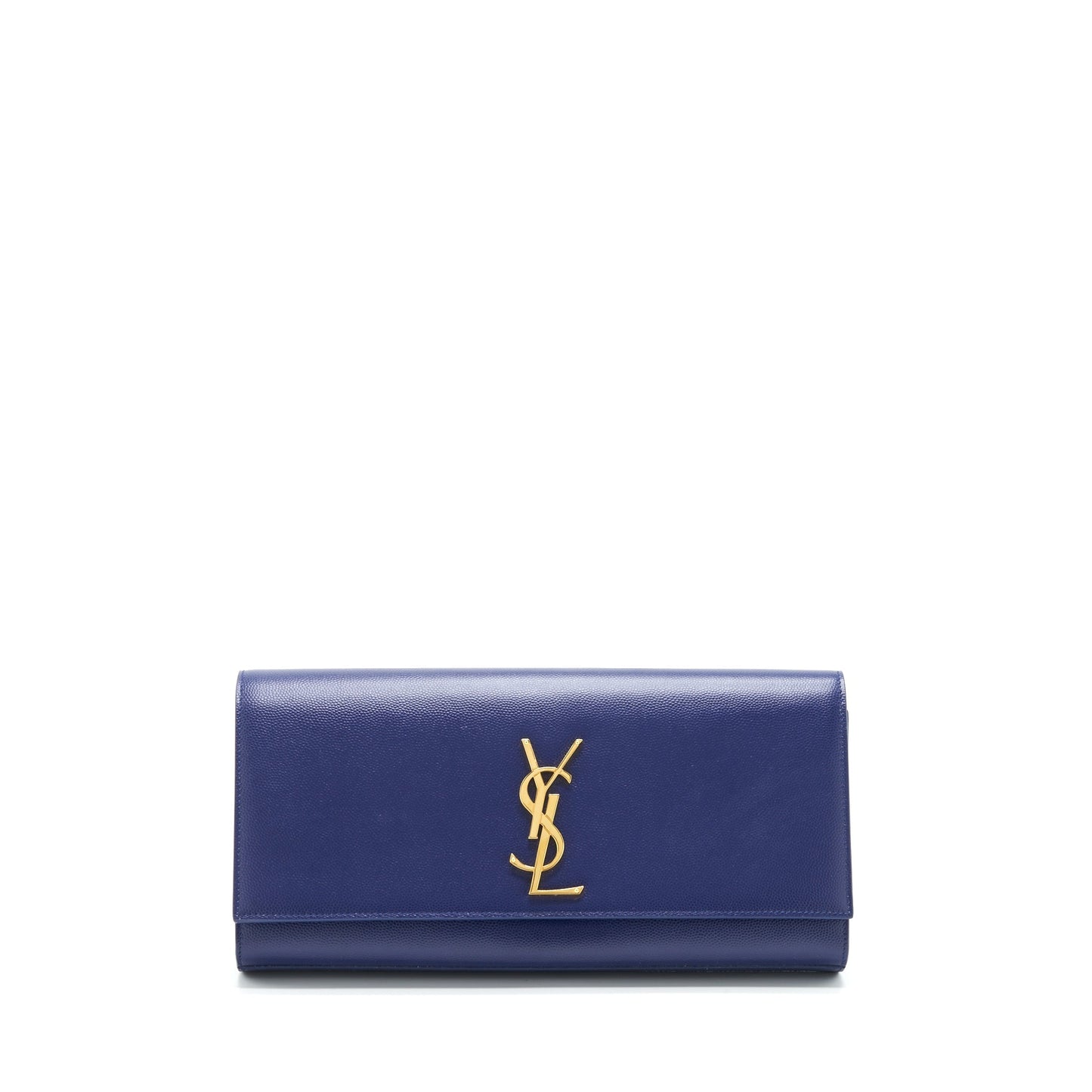 YSL Saint Laurent Clutch Caviar Blue Clutch Bag