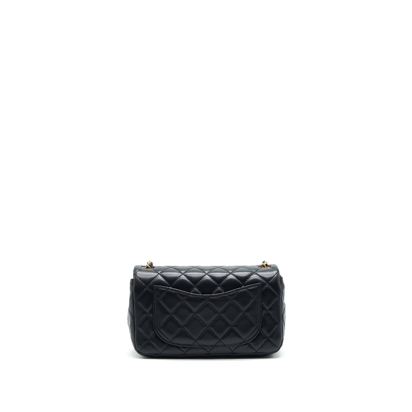 Chanel 22C pearl Crush rectangular Flap Lambskin Black Shoulder Bag