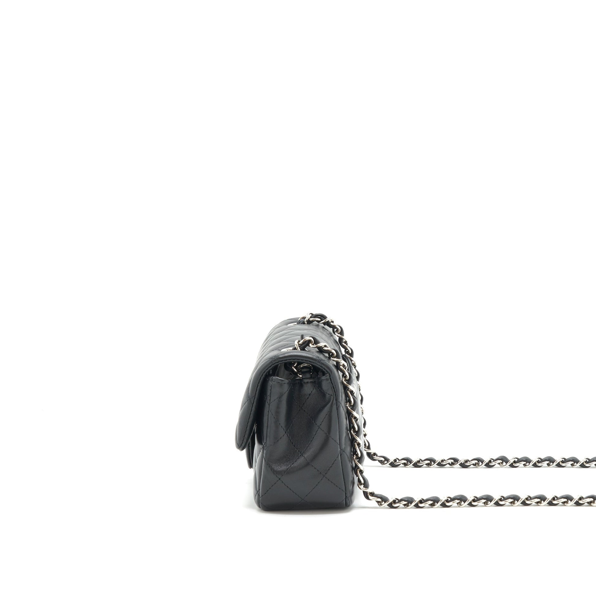 Chanel Rectangular Flap Lambskin SHW Black Shoulder Bag