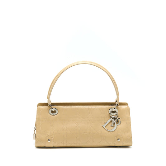 Dior Lady Long Cuir Calfskin Handbag Beige Travel Bag