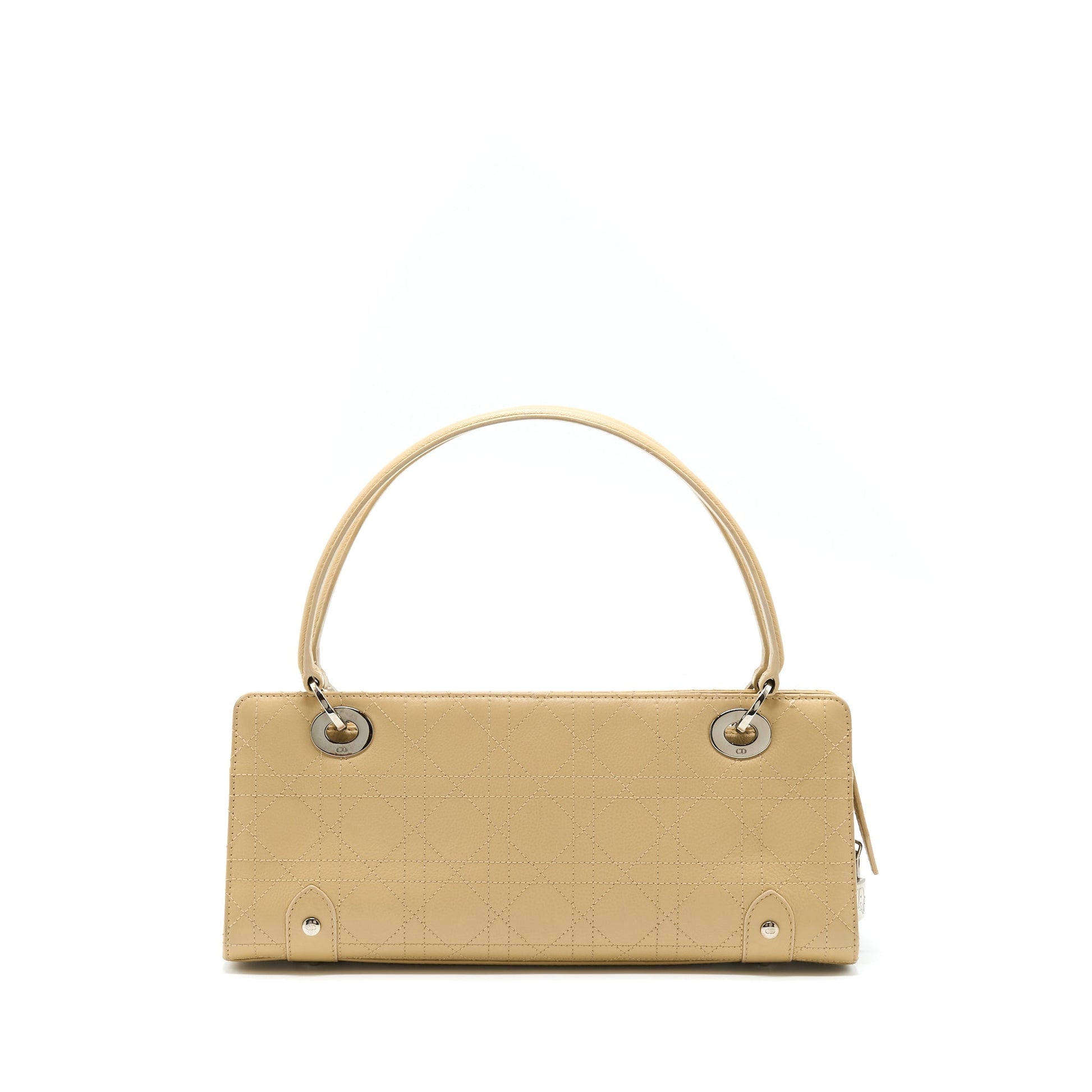 Dior Lady Long Cuir Calfskin Handbag Beige Travel Bag