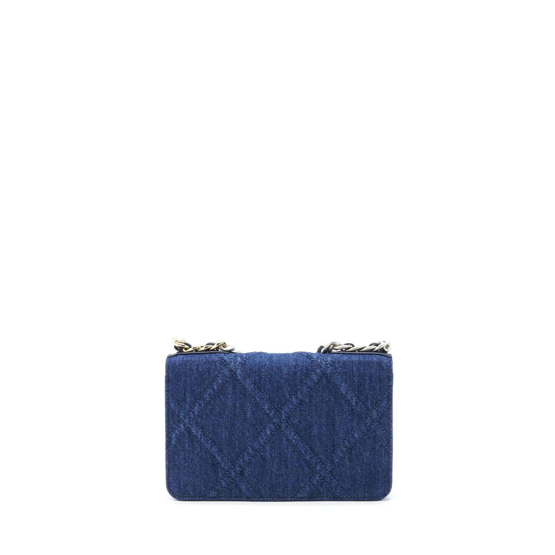 Chanel 22P Denim 19 On Hardware Microchip Multicolor Multicolour Wallet Case