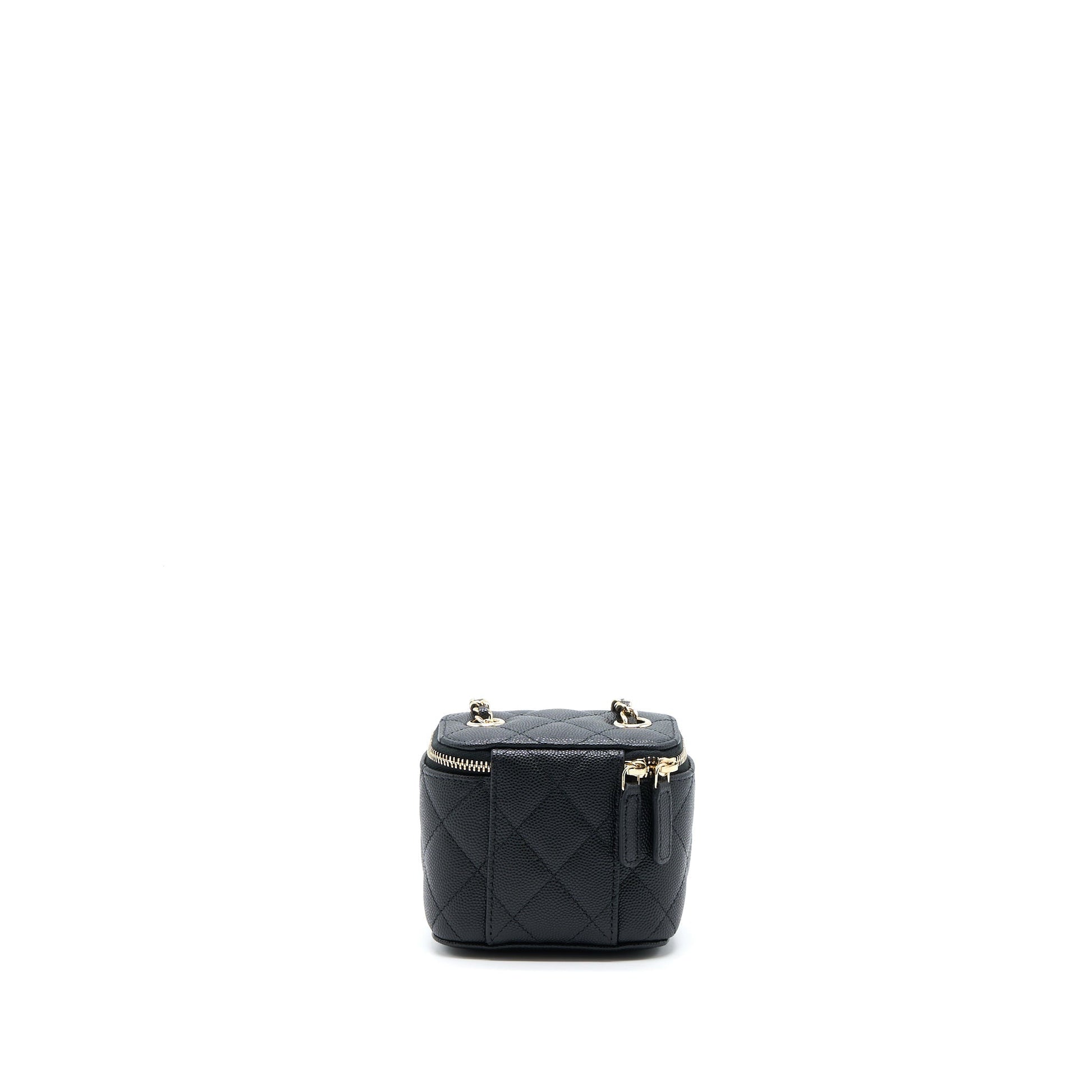 Chanel Square Vanity Caviar LGHW Microchip Black Mini Bag