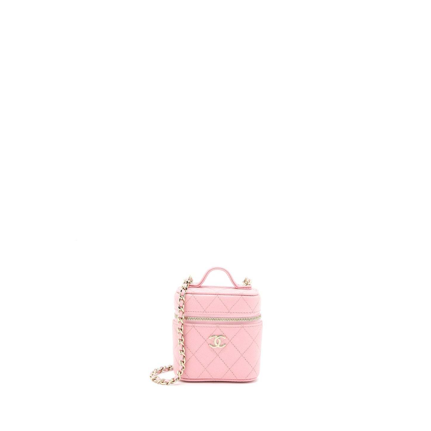 Chanel Top Handle Vanity Caviar LGHW Pink Mini Bag