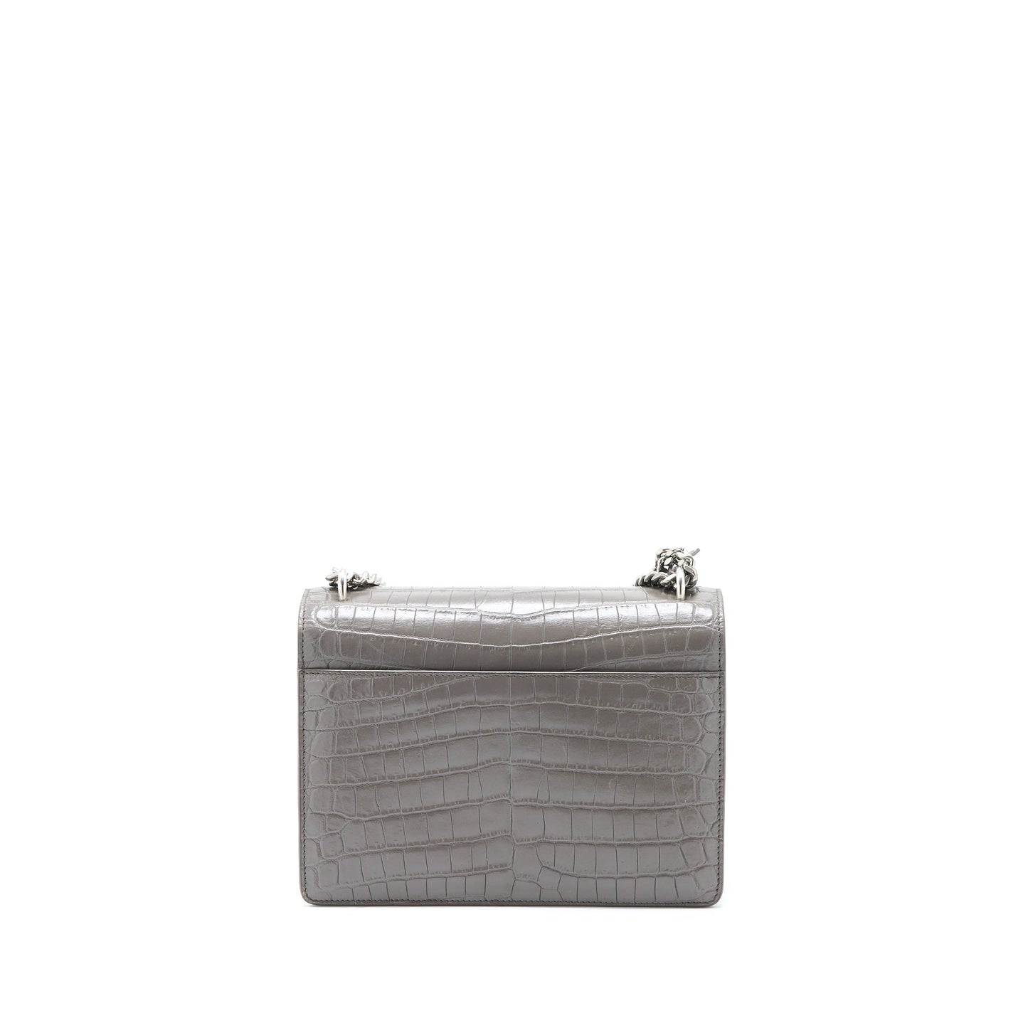 YSL Saint Laurent Saint Laurent Sunset Purse Crocodile Embossed Calfskin Medium Chain Travel Bag