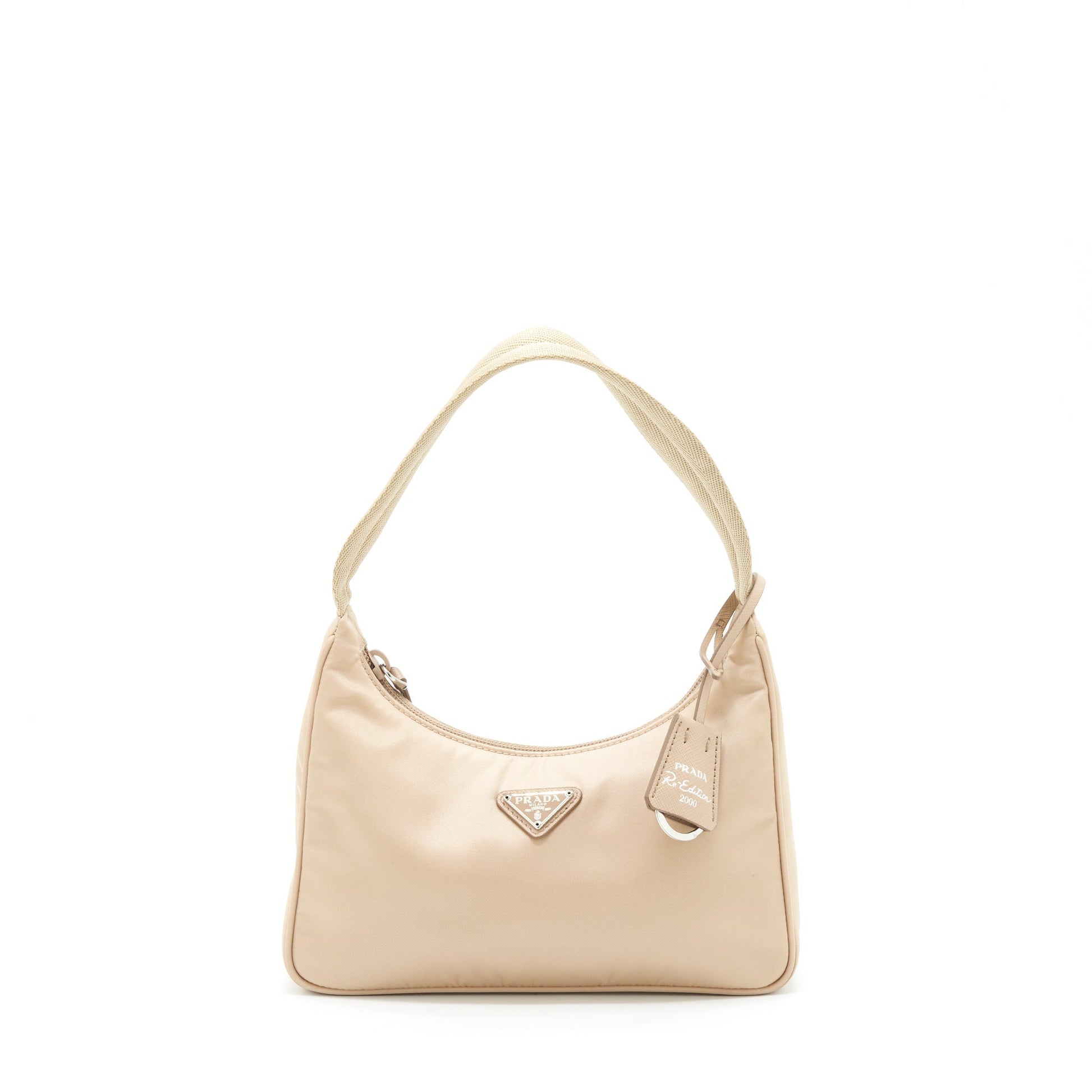 Prada Re Re Edition Purse Handbag Nylon Beige Travel Bag