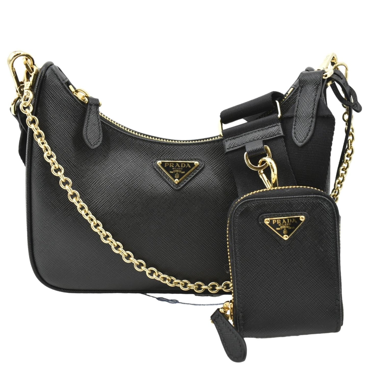 Prada Re Edition Shoulder Bag Leather Saffiano Black