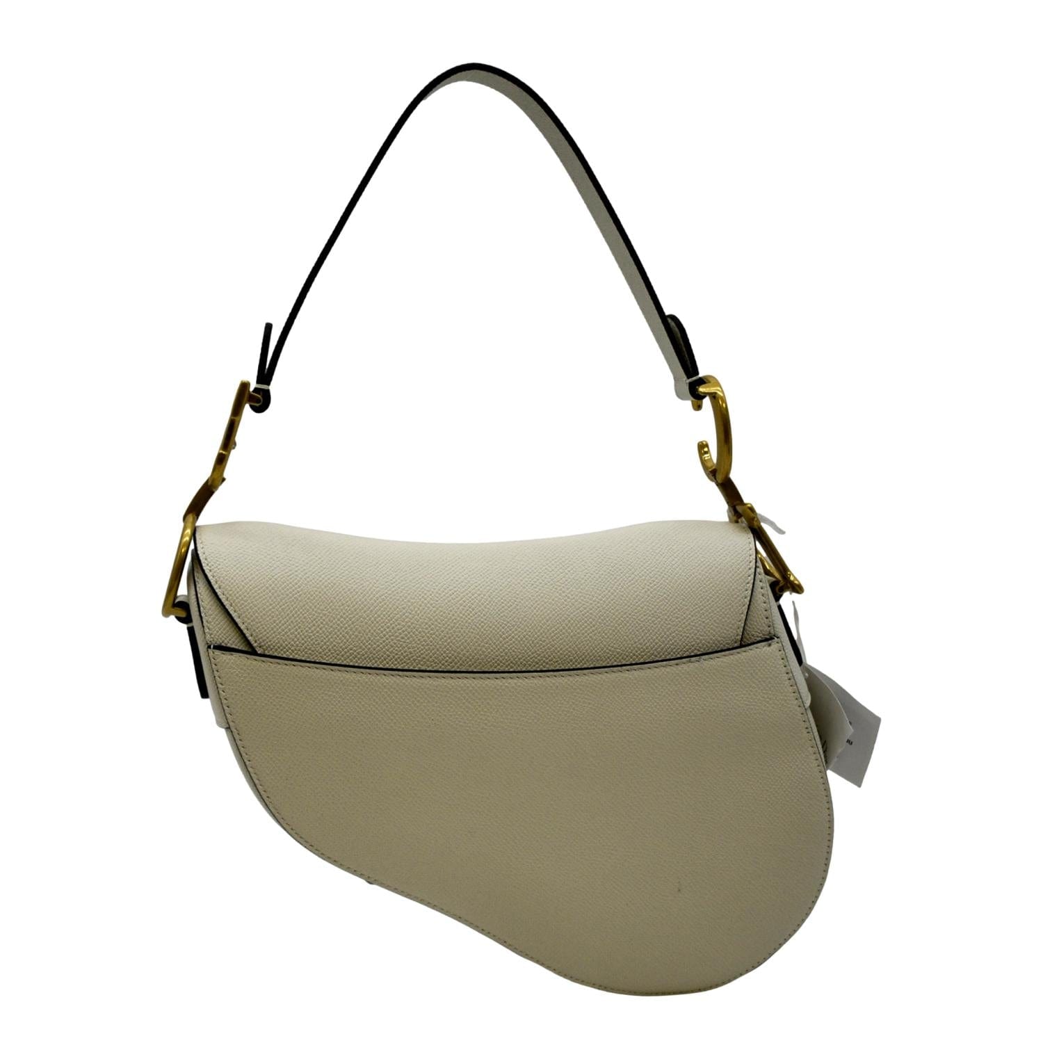 Dior Saddle Grained Calfskin Shoulder Bag Leather Beige