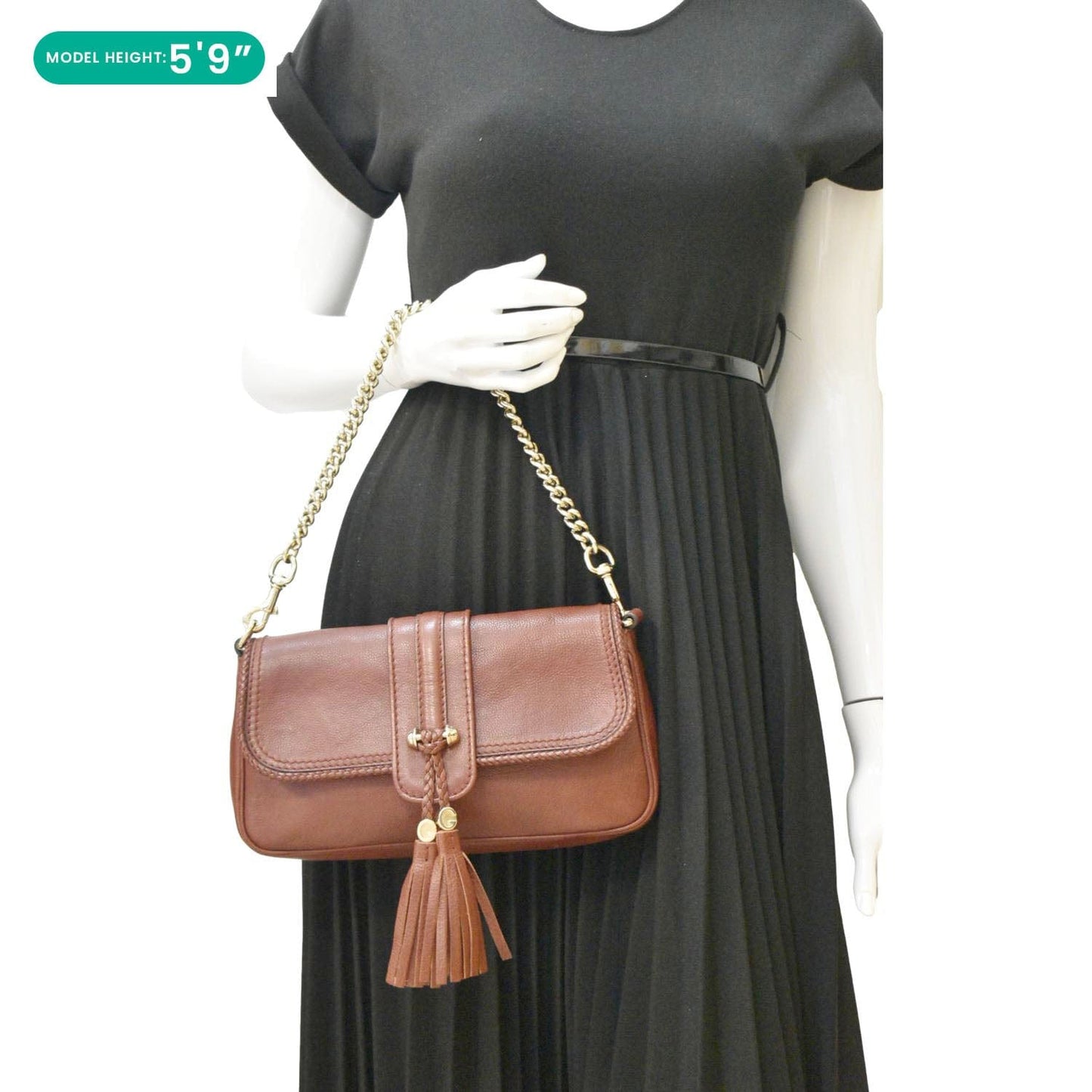 Gucci Marrakech Evening Shoulder Bag Dark Leather Brown