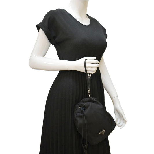 Prada Prada Nylon Bucket Bag Black Shoulder Bag