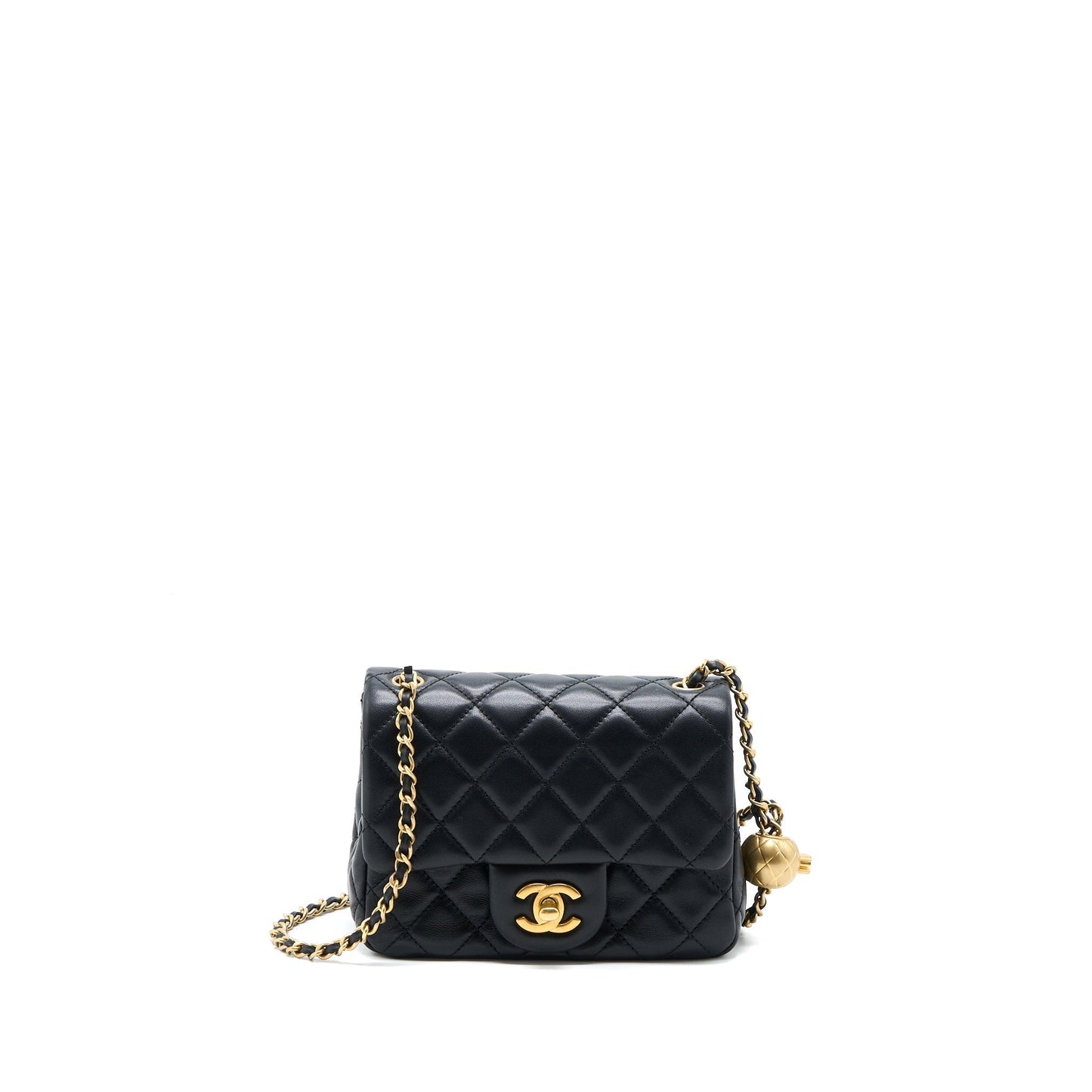 Chanel Pearl Crush Square Lambskin Brushed GHW Black Mini Bag Microchip 1