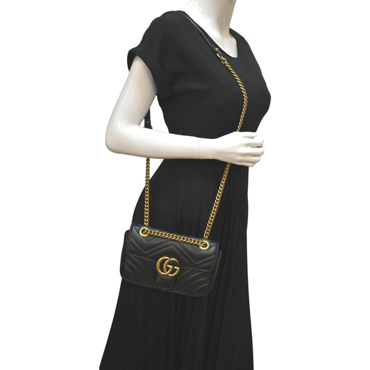 Gucci Marmont Shoulder Bag Leather Black