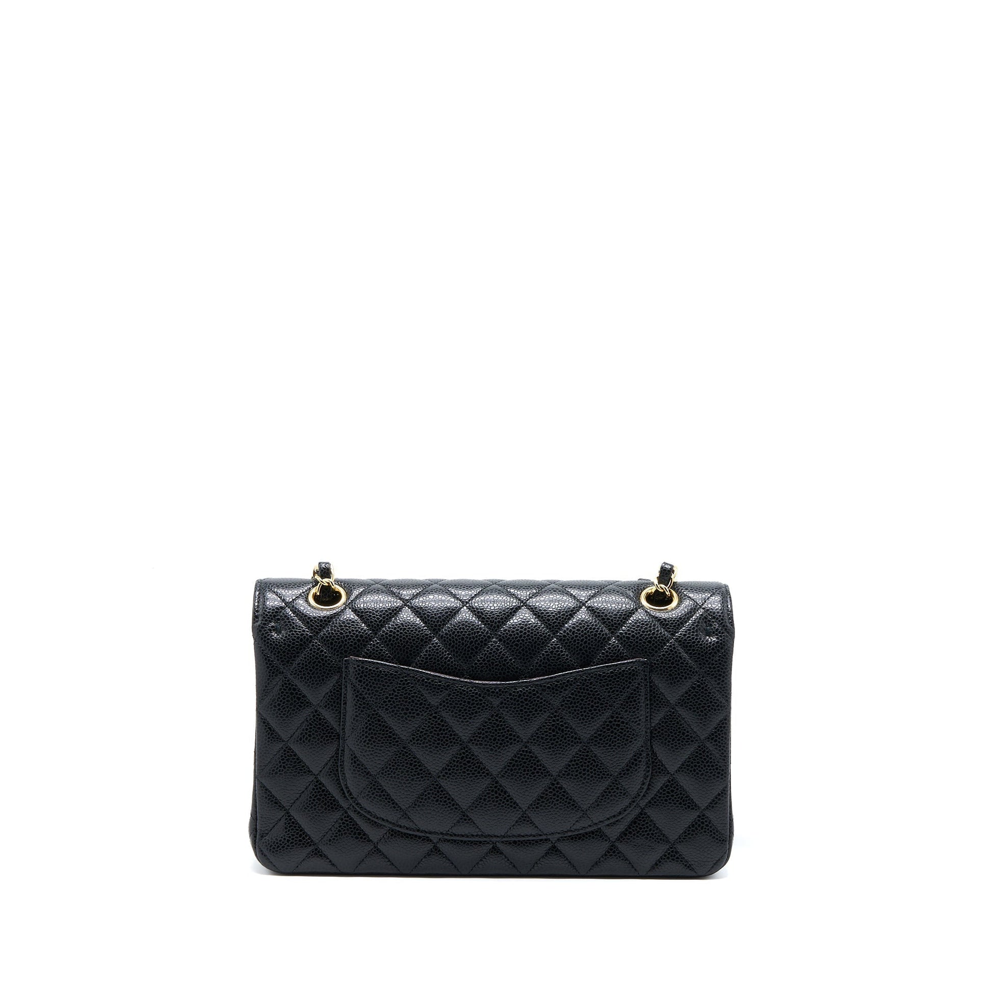 Chanel Classic Double Flap Caviar GHW Microchip Black Shoulder Bag Microchip 3