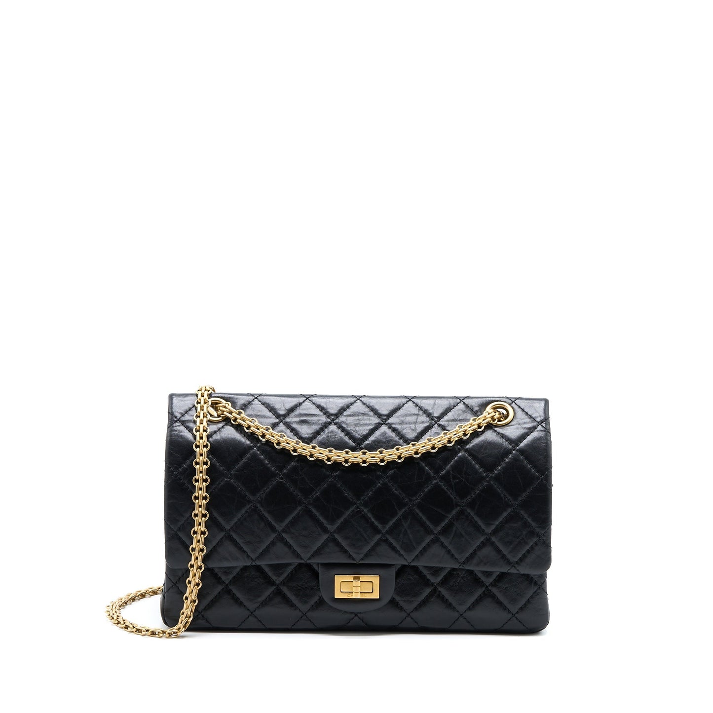 Chanel 2.55 Reissue 226 Aged Calfskin Brushed Black Handbag