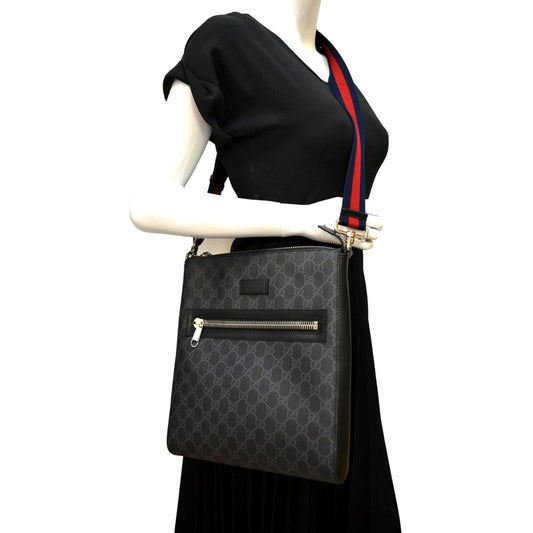 Gucci Supreme Square Messenger Bag Black Crossbody Bag Messenger 474137