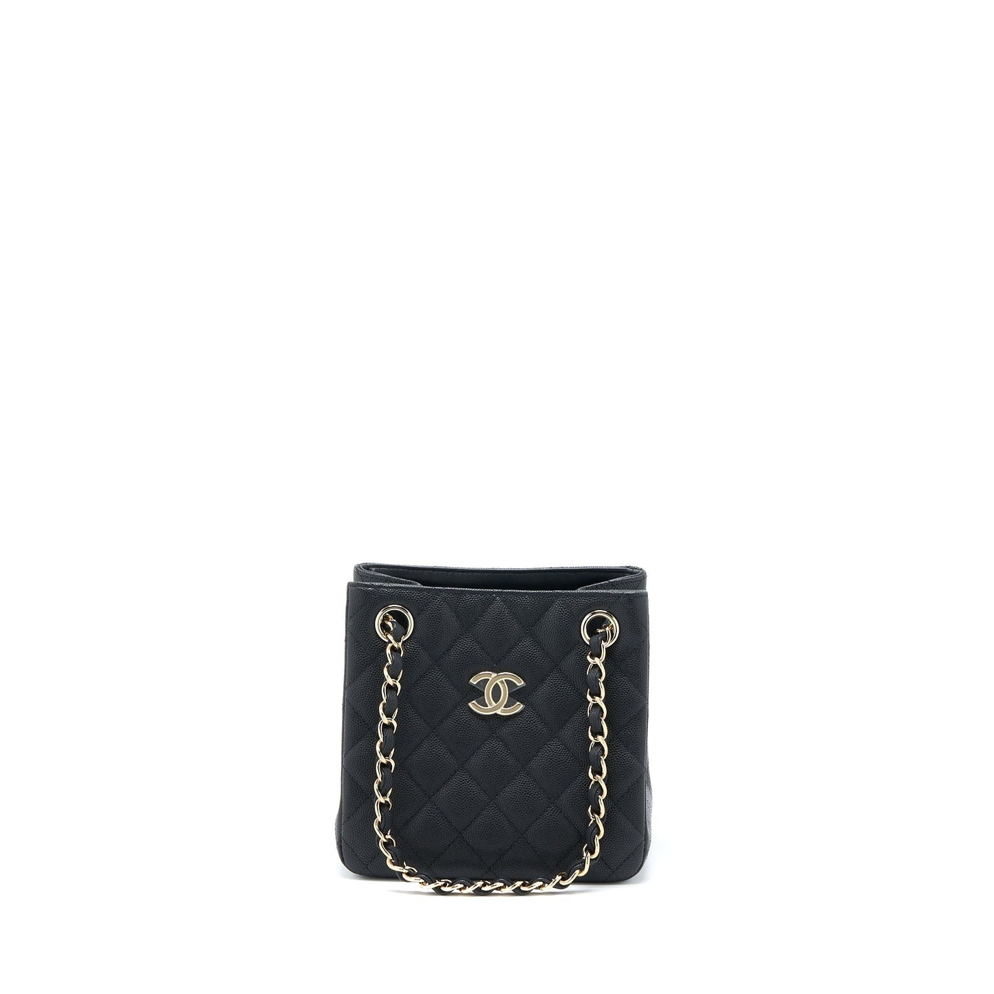 Chanel 22S Bucket Caviar LGHW Microchip Black Bucket Bag Microchip 1