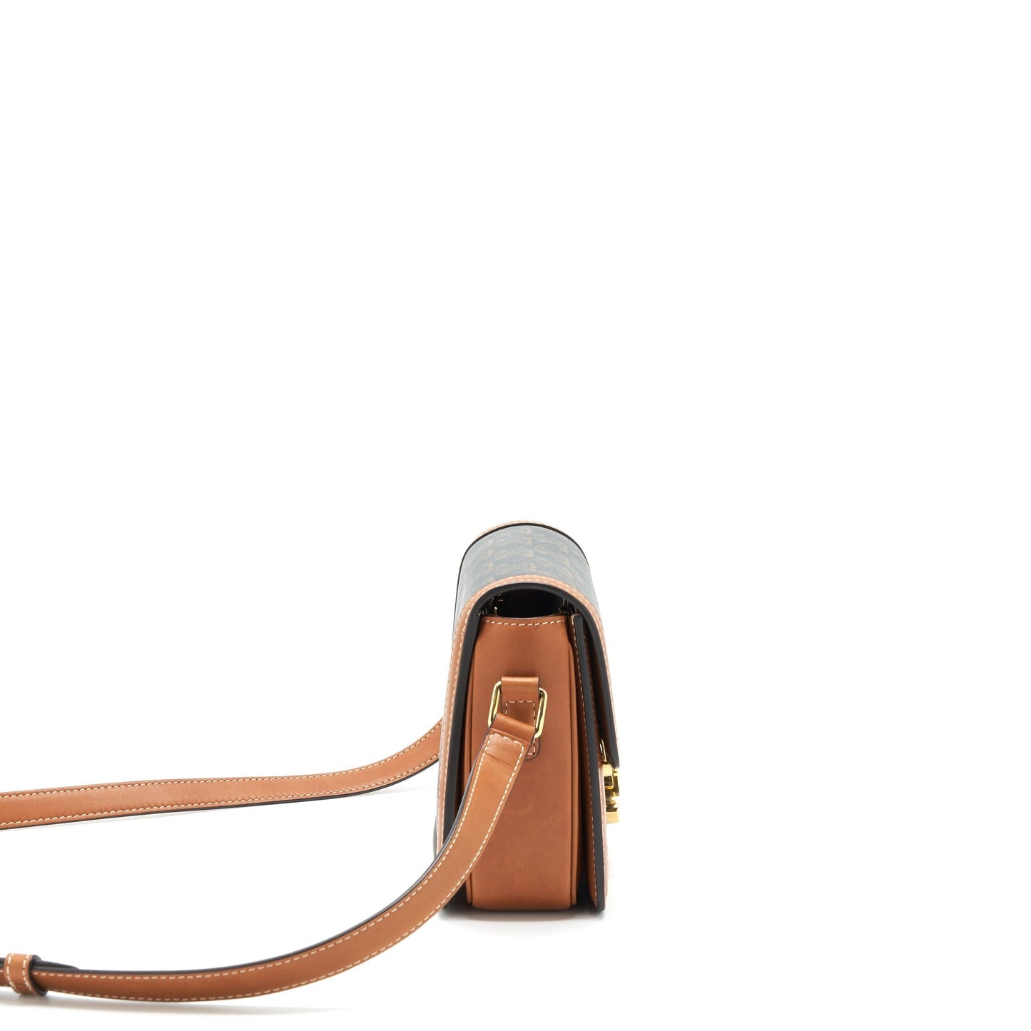 Celine Teen Triomphe Purse In Triomphe And Calfskin Canvas Tan Travel Bag