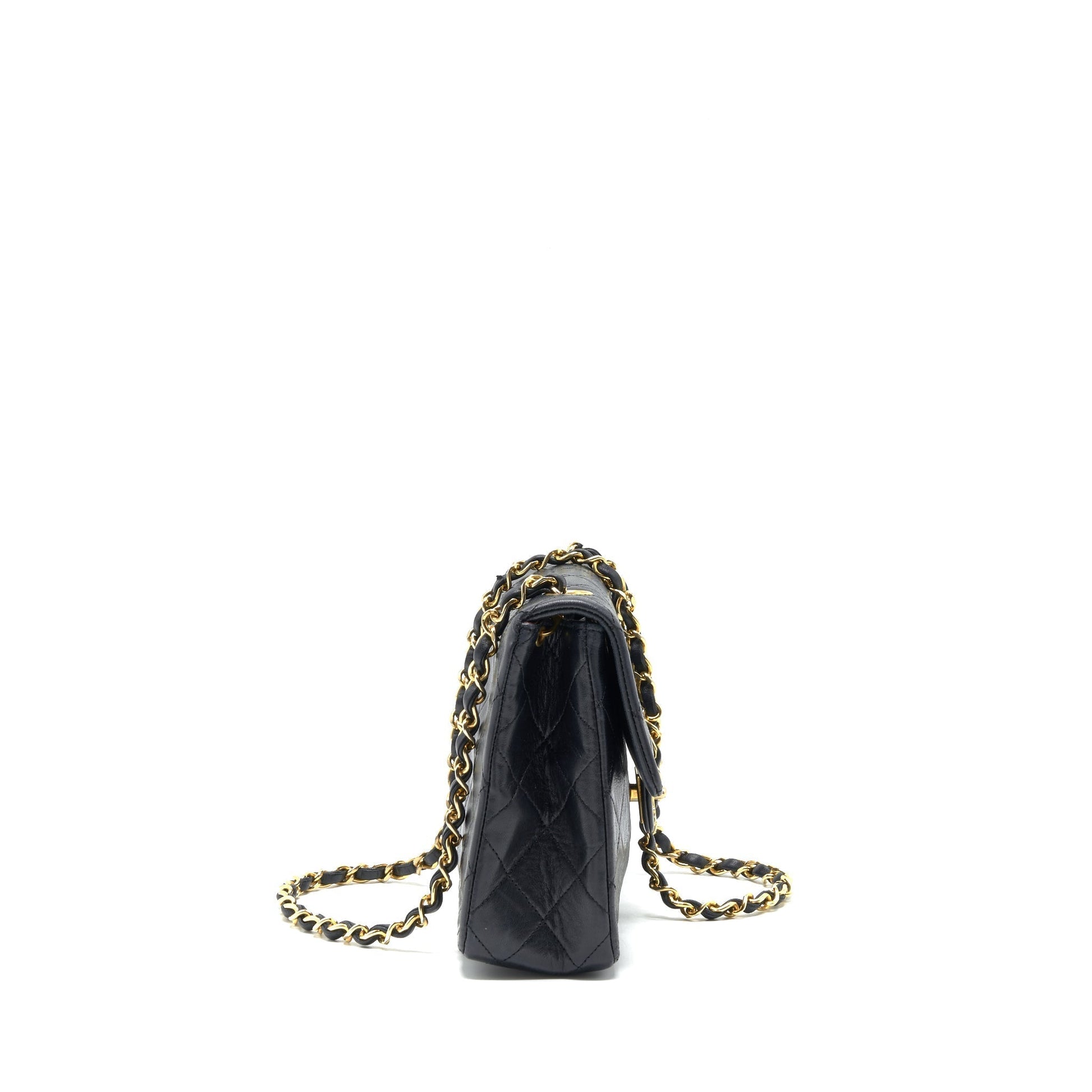 Chanel Flap Lambskin GHW Black Small Shoulder Bag