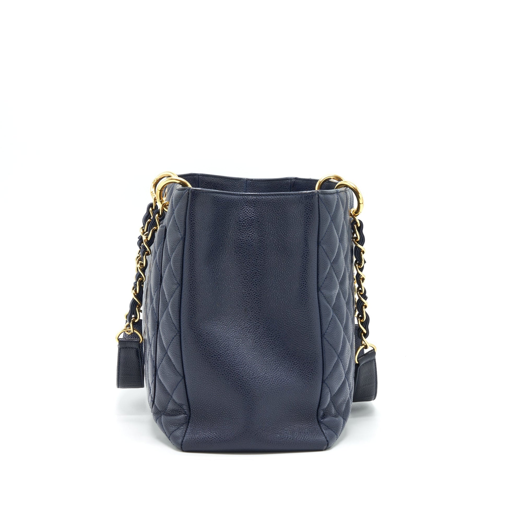Chanel Grand Shopping XL Caviar Navy GHW Blue Tote Bag