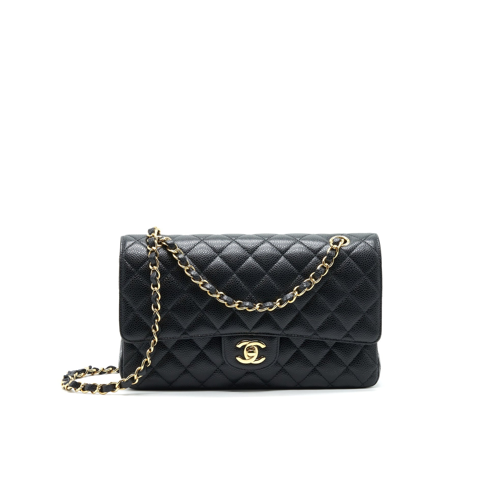 Chanel Classic Double Flap Caviar GHW Black Handbag