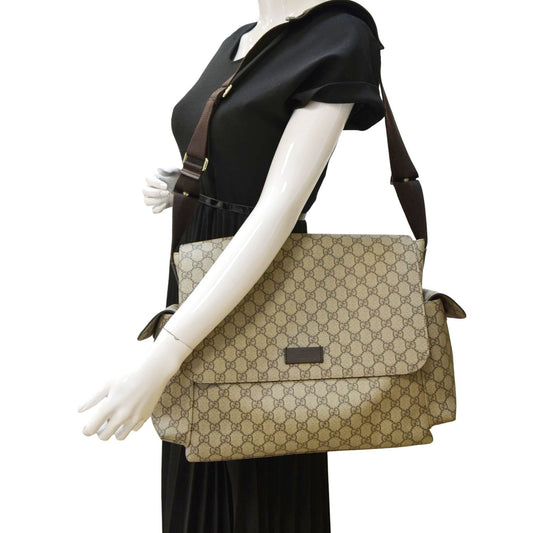 Gucci Diaper Shoulder Bag Canvas Beige