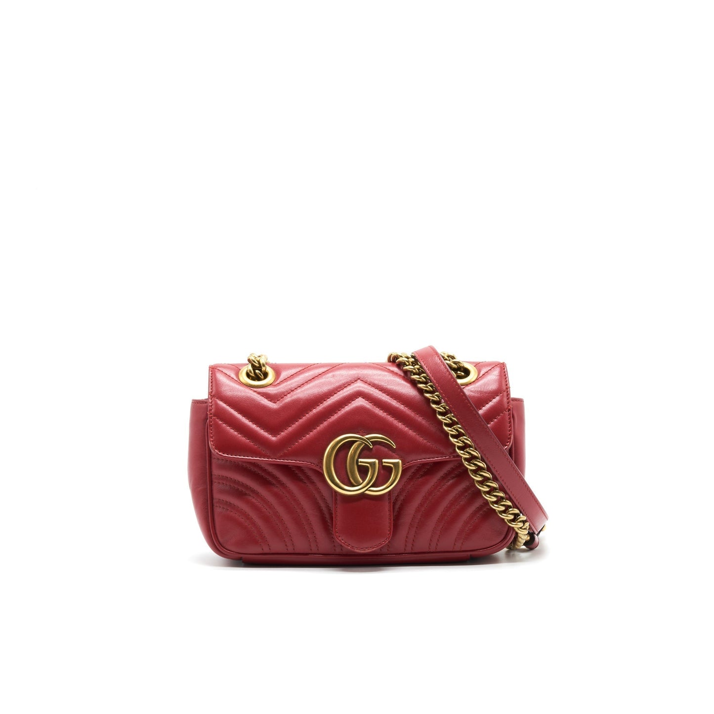 Gucci Marmont Handbag Red Mini Travel Bag