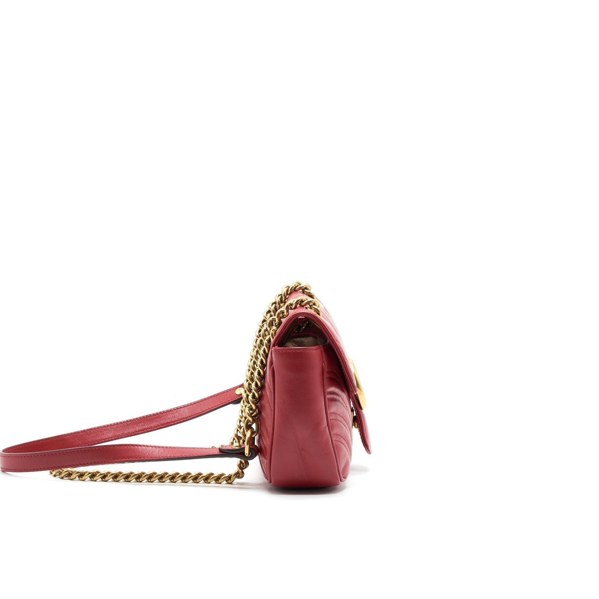 Gucci Marmont Handbag Red Mini Travel Bag