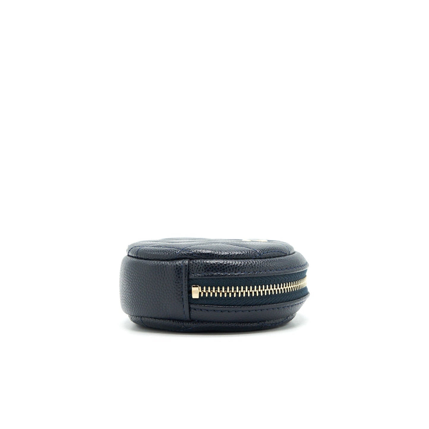 Chanel Round Coin Purse Caviar Navy Wallet Case