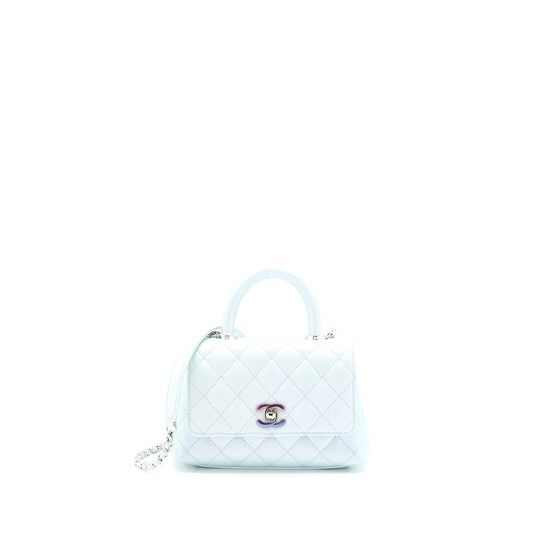 Chanel Coco Handle Ombre Iridescent Caviar Light Multicolour Blue Mini Bag