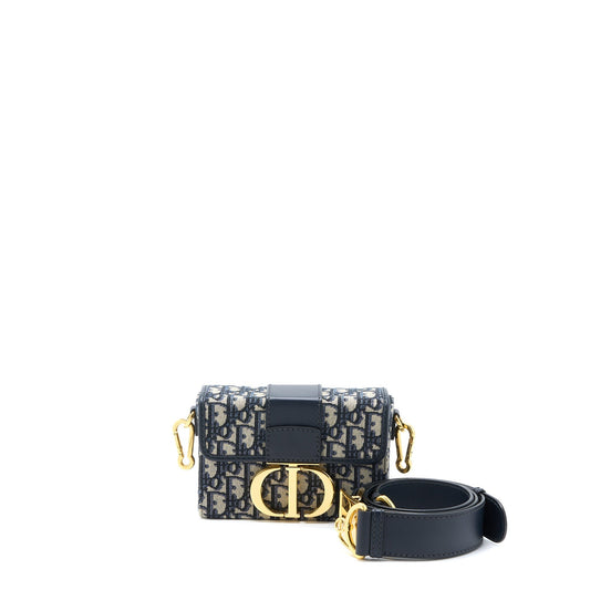 Dior Montaigne Box Oblique Jacquard Handbag Blue Travel Bag