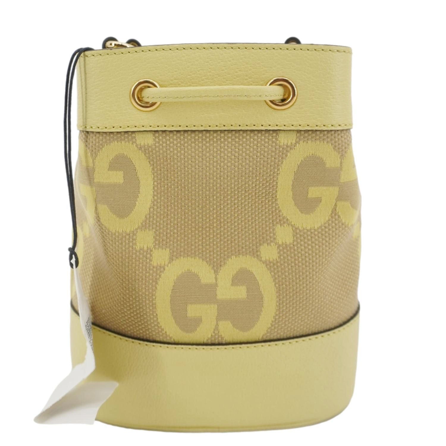 Gucci Ophidia Jumbo Bag Yellow Canvas Bucket Bucket Bag