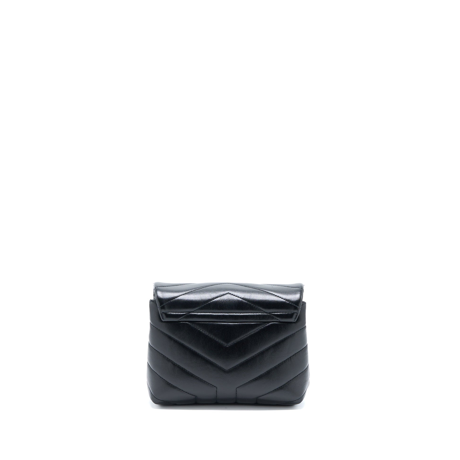 YSL Saint Laurent Loulou Strap Purse Calfskin Black Toy Travel Bag