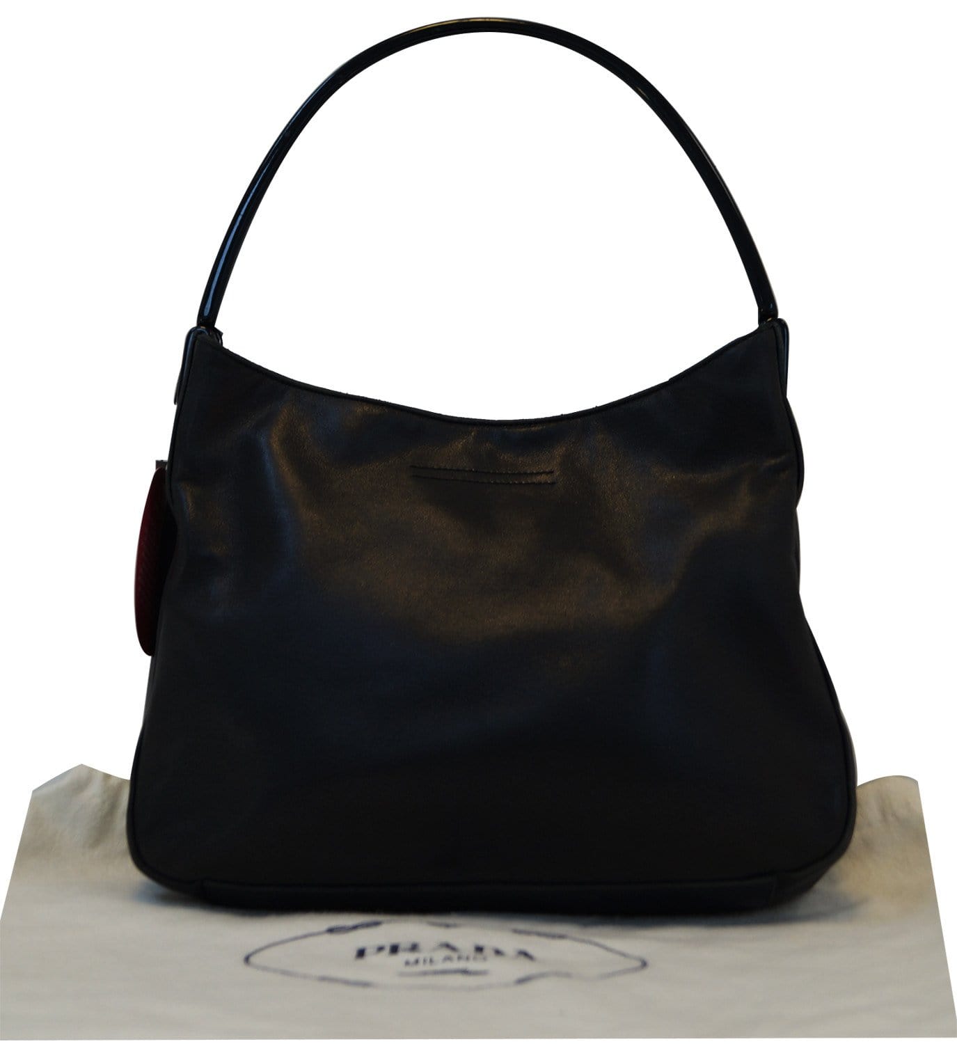 Prada Milano Hobo Shoulder Bag Leather Black