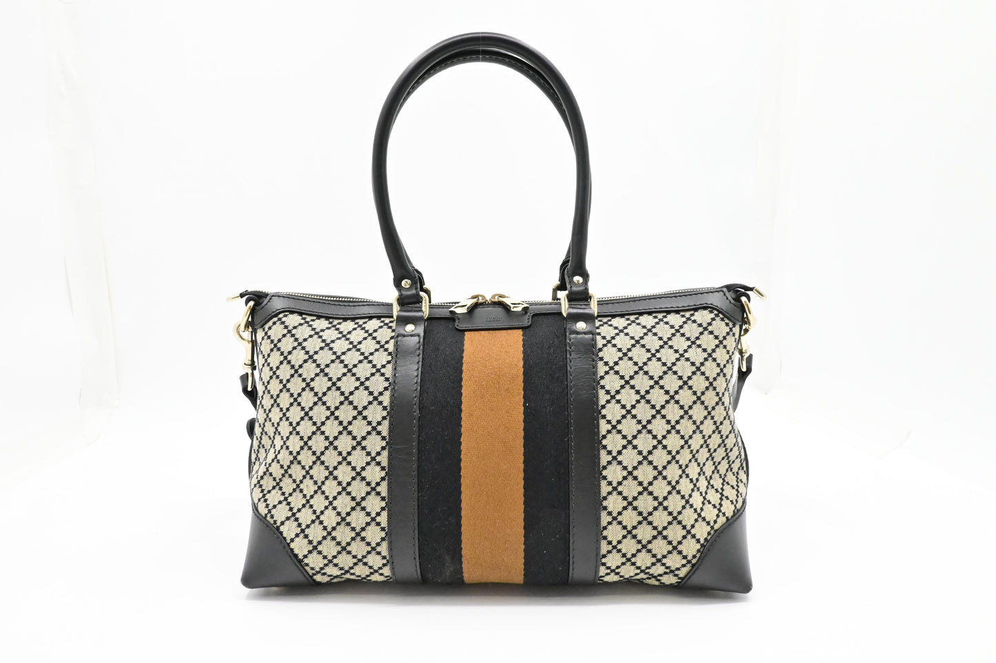 Gucci Way Bag In Diamante Canvas Black Travel Bag
