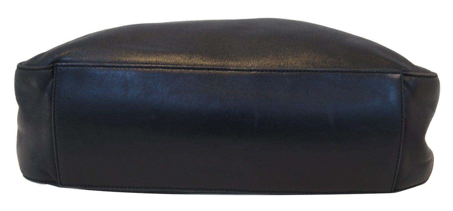 Prada Milano Hobo Shoulder Bag Leather Black