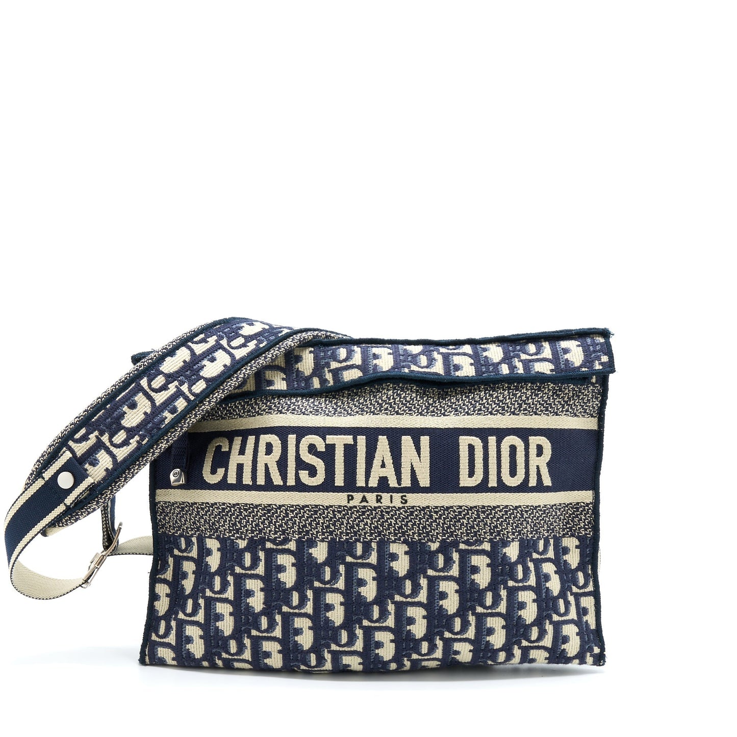 Dior Crossbody Messenger Purse Oblique Handbag Canvas Blue Crossbody Bag