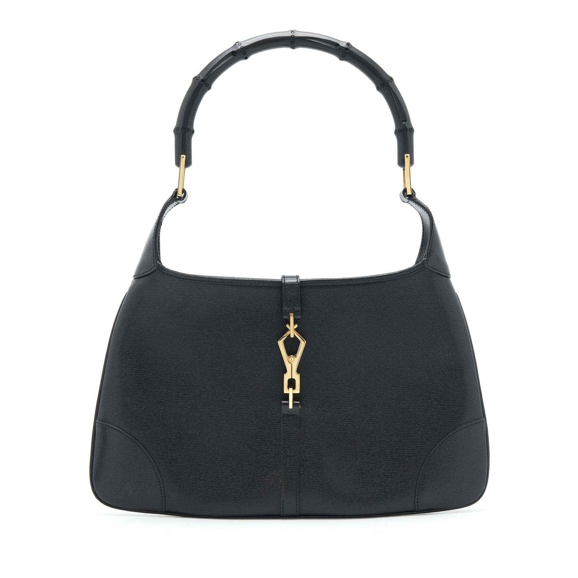 Gucci Jackie With Bamboo Handle Handbag Black Travel Bag