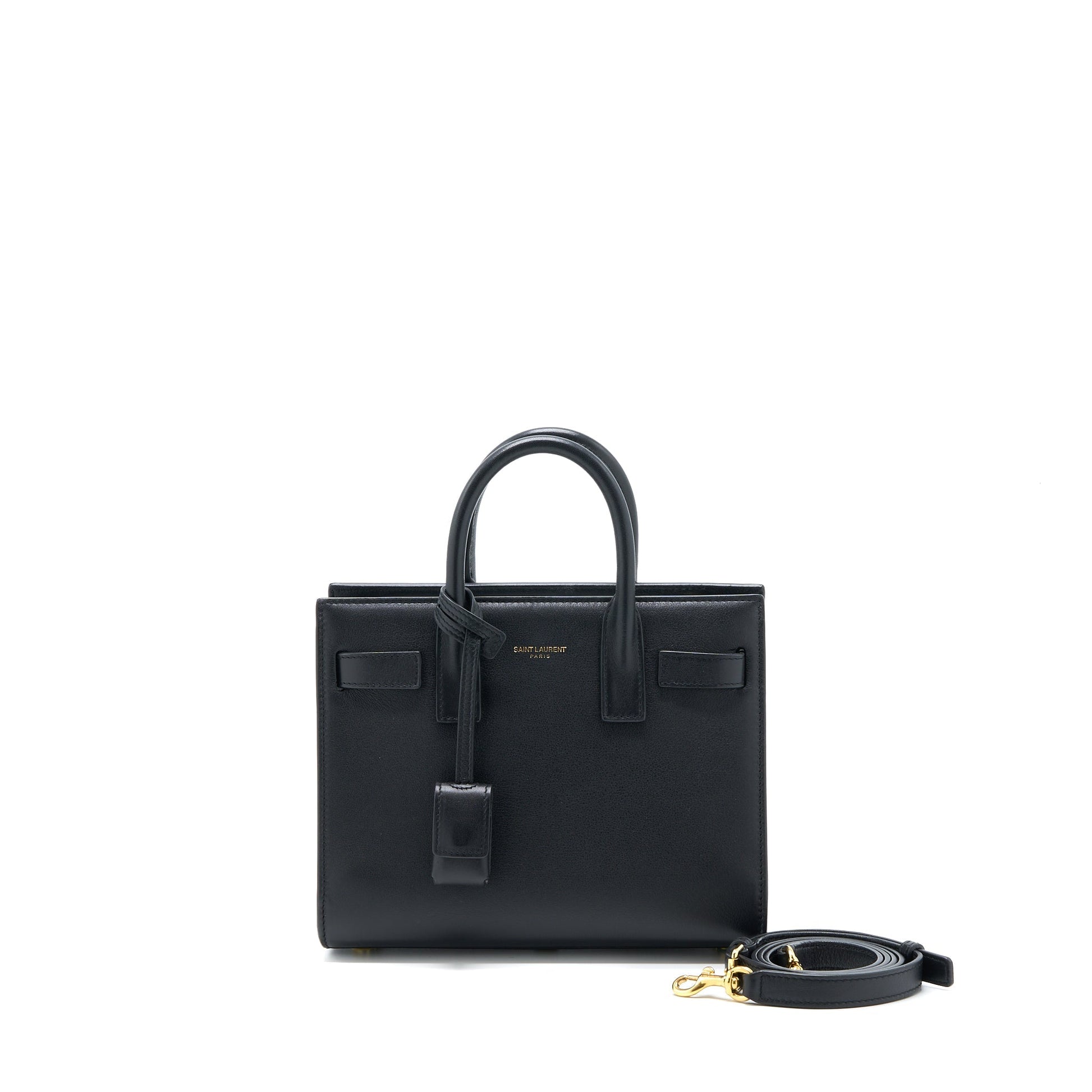 YSL Saint Laurent Saint Laurent Sac De Jour Nano Calfskin Black Travel Bag