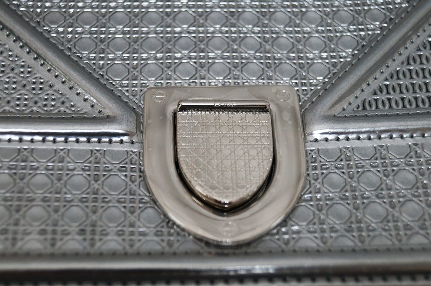 Dior Handbags ama Perforated Bag Leather Silver Shoulder Bag