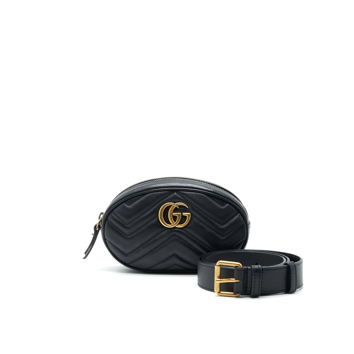 Gucci Marmont Belt Bag In Leather Matelasse Accessory