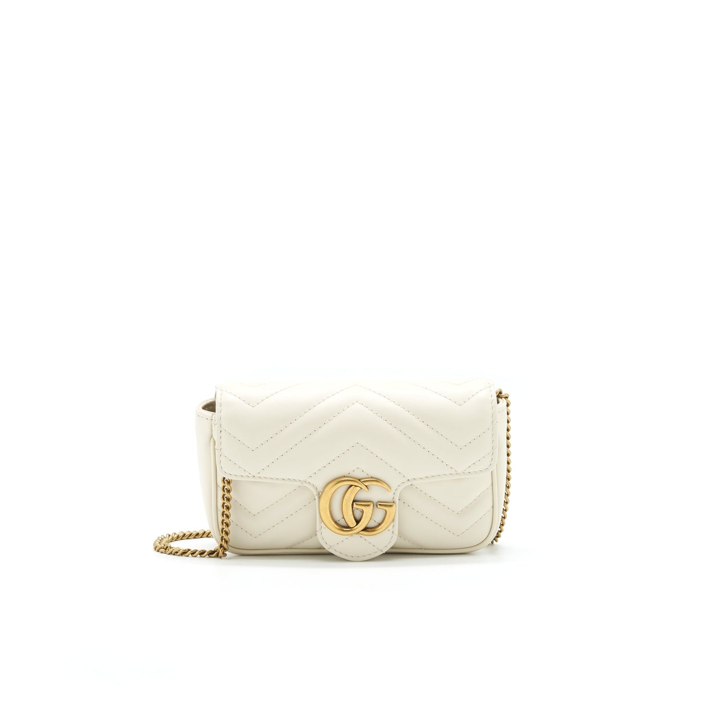 Gucci Marmont Super Bag In White Mini Travel Bag