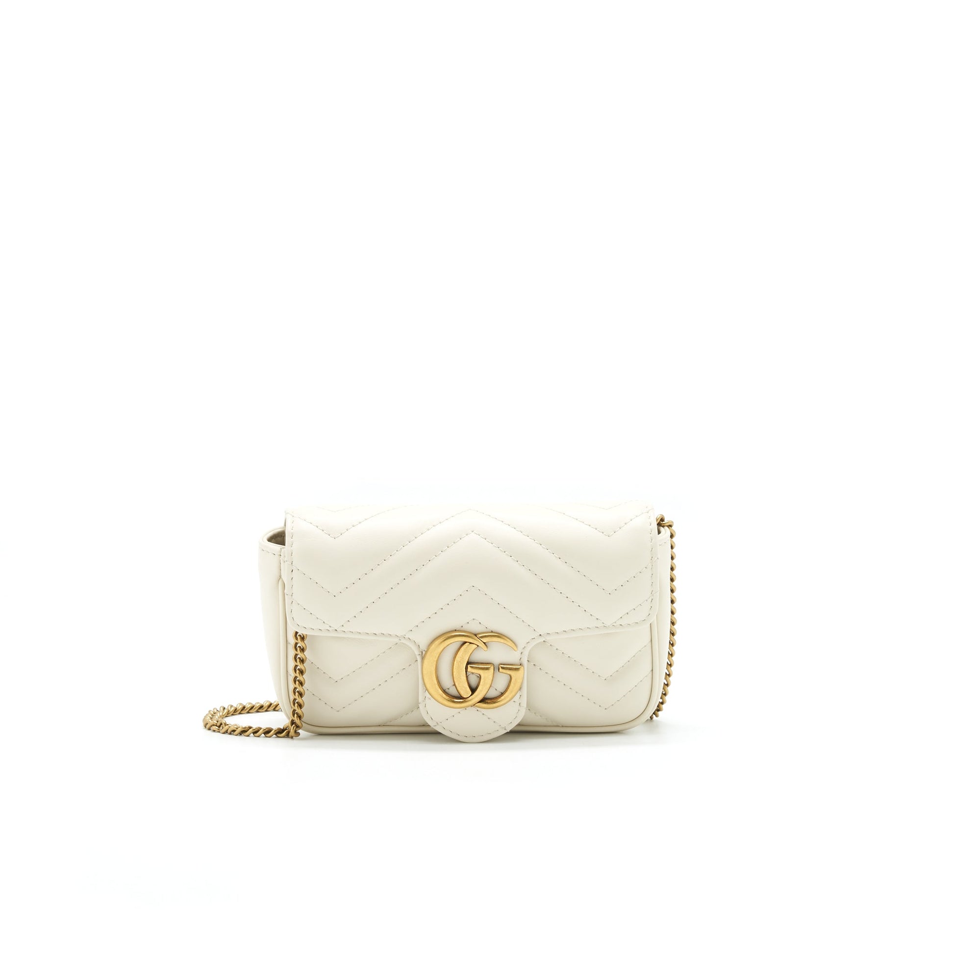 Gucci Marmont Super Bag In White Mini Travel Bag