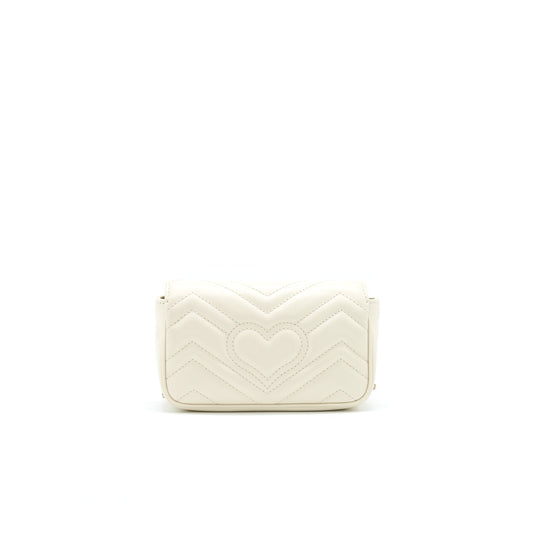 Gucci Marmont Super Bag In White Mini Travel Bag