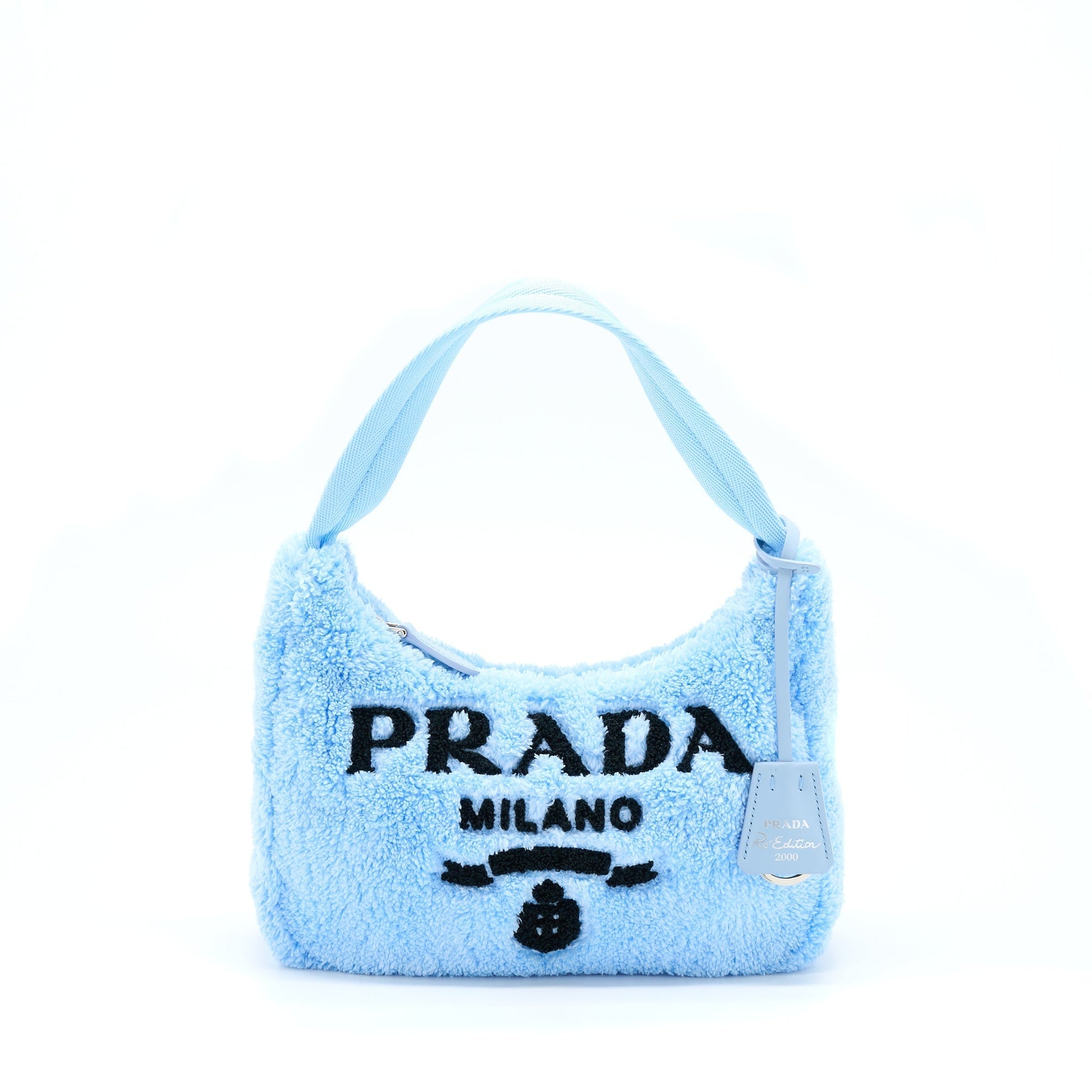 Prada Rendition Terry Purse Handbag Blue Mini Travel Bag