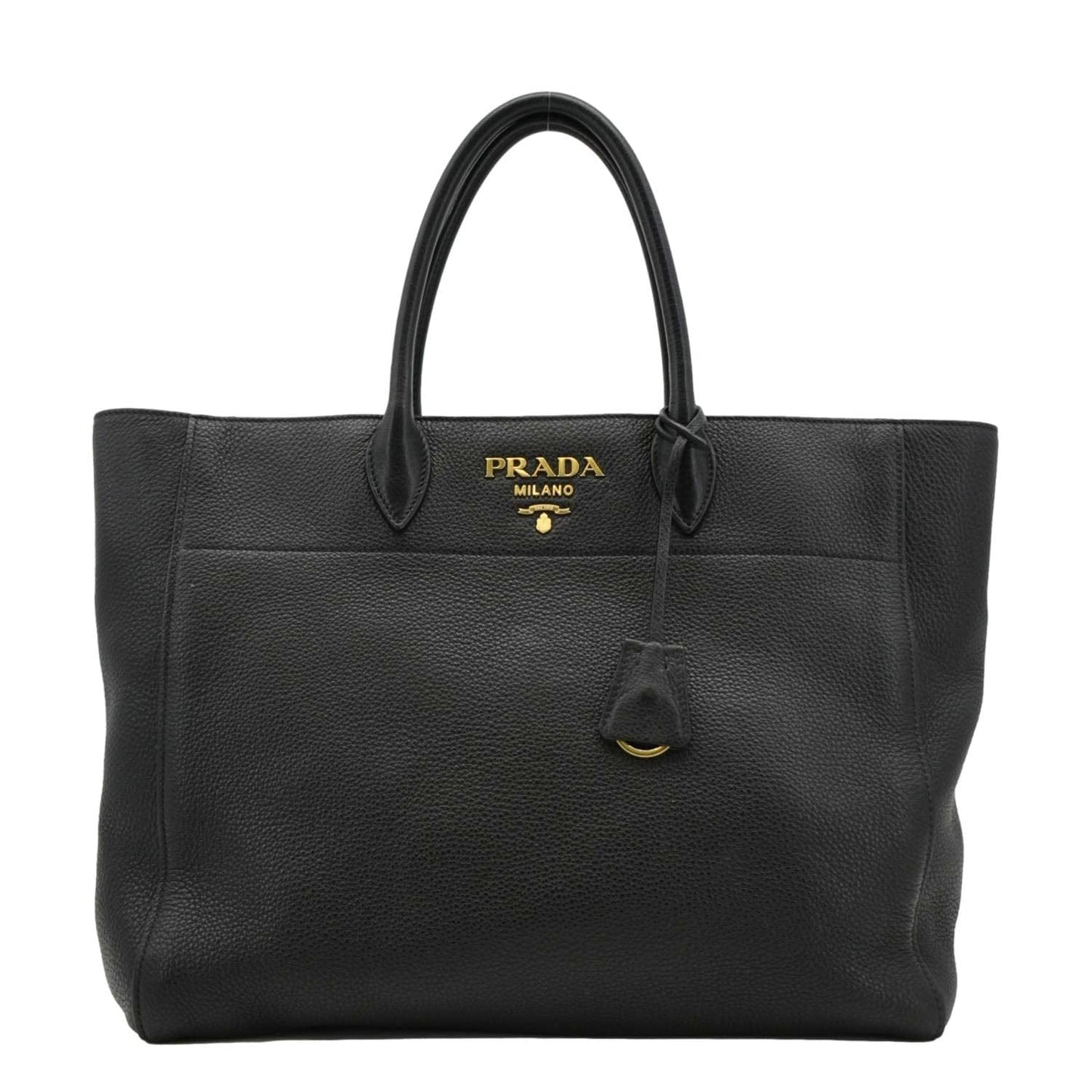 Prada Daino Tote Bag Leather Vitello Black
