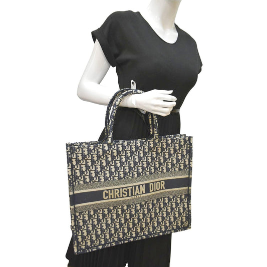 Dior Book Oblique Tote Bag Canvas Multicolor Large