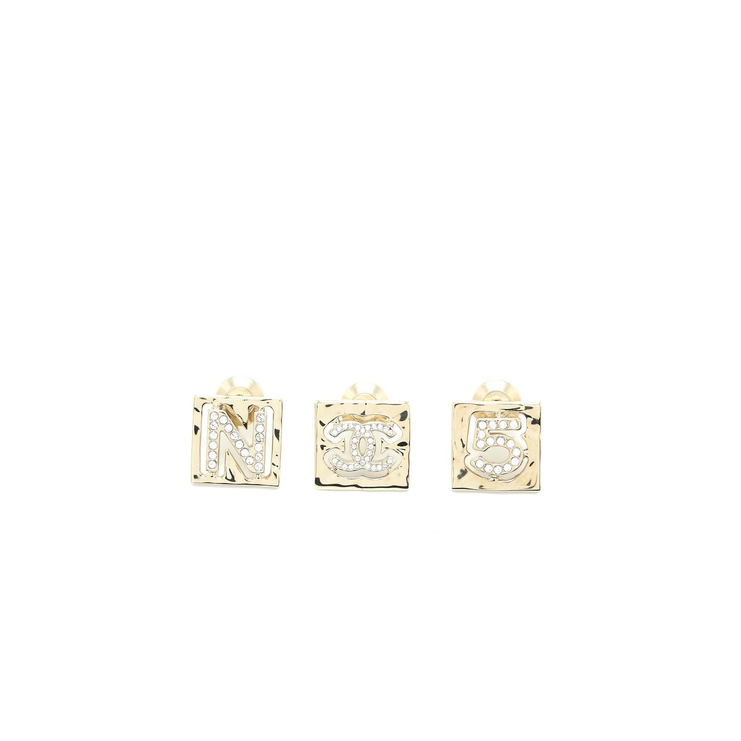 Chanel 3 Pin Square Brooch CC Logo Gold Handbag