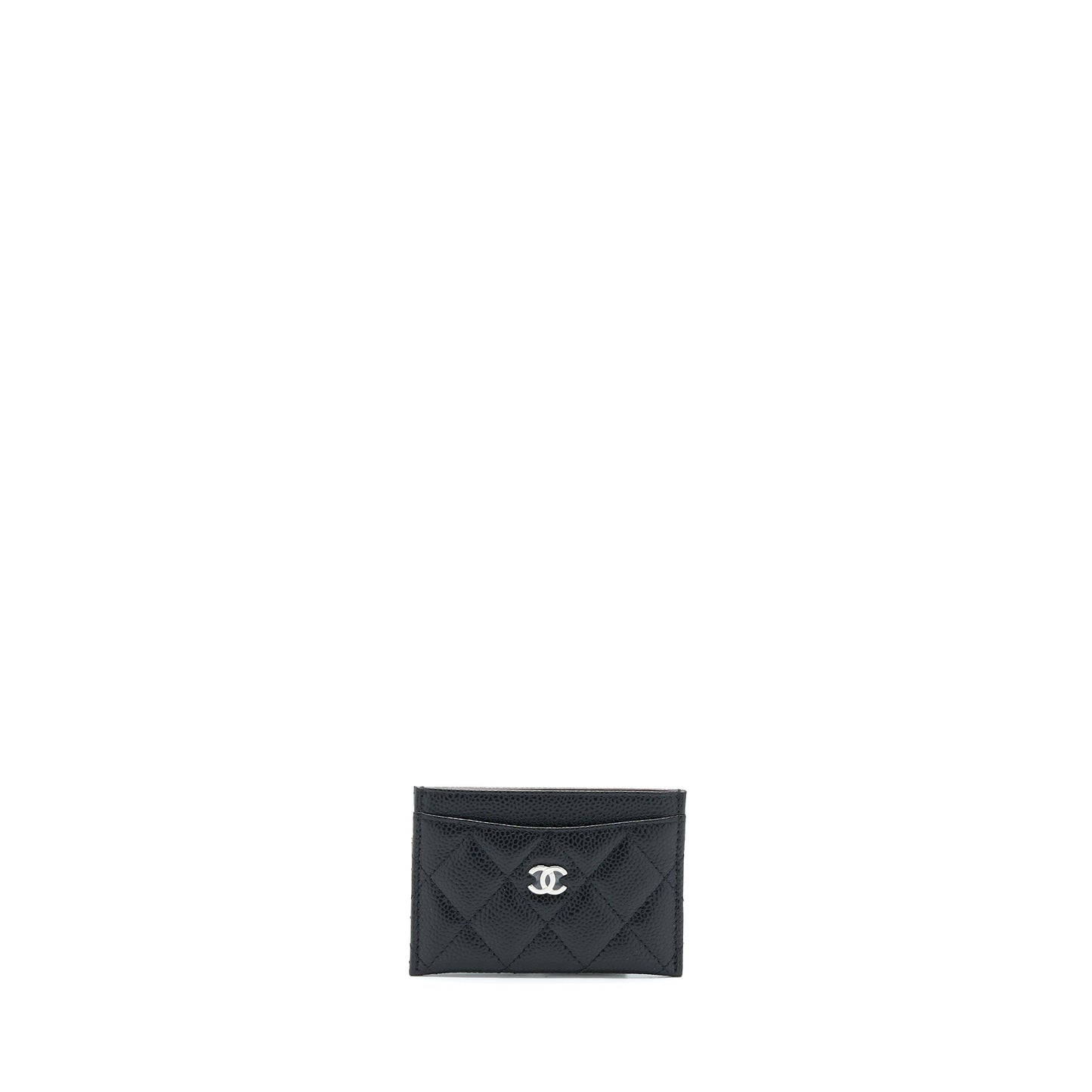 Chanel Classic Card Holder Caviar SHW Black Wallet Case